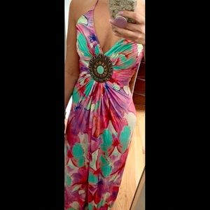 Sky multicolor maxi dress small